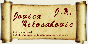 Jovica Milošaković vizit kartica